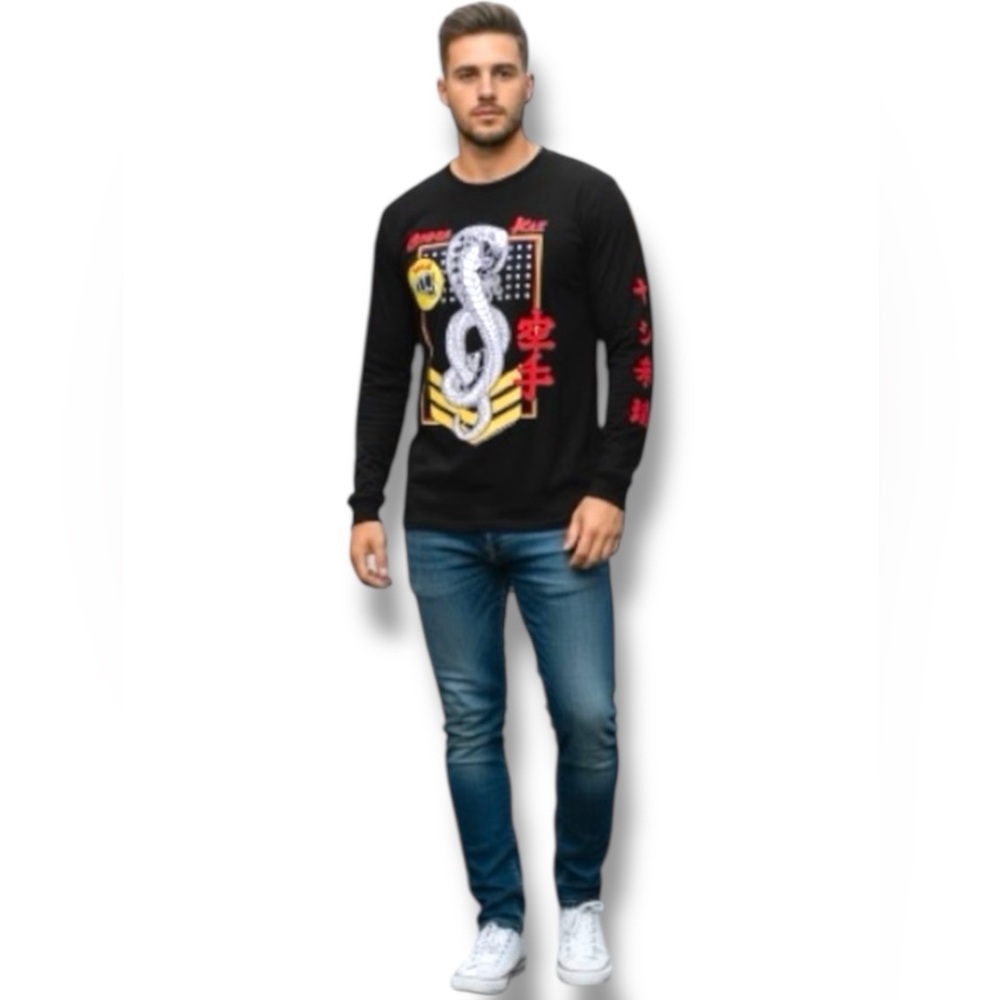 Fifth Sun COBRA KAI Shirt Graphic 100% Cotton Long Sleeve Tee Men’s Size Large 🍭